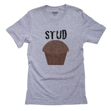 Funny Adult T-Shirt Black White S-XL sizes Stud "muffin"